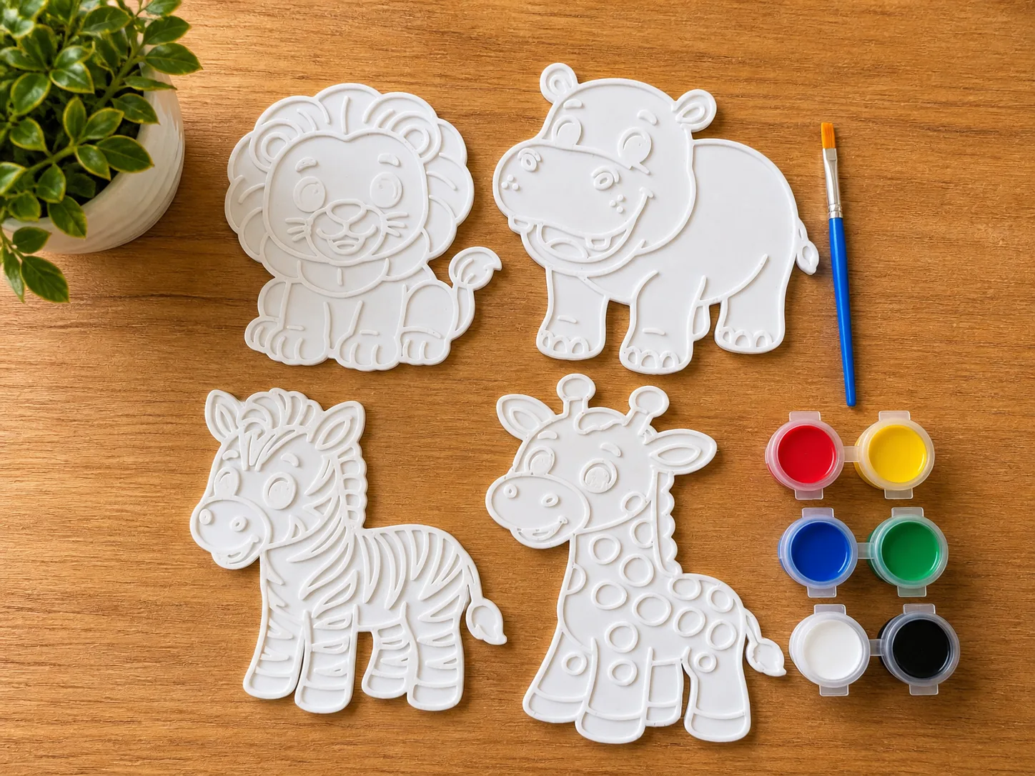 Kids DIY Animal Painting Kit | 3D Printed Return Gift Set of 4 - kids animal painting kit