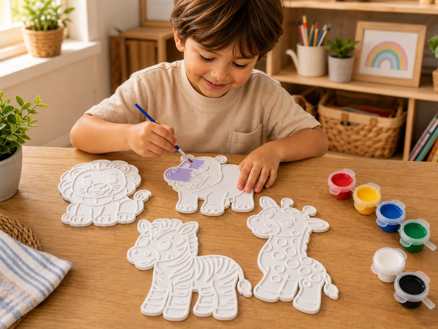 Kids DIY Animal Painting Kit | 3D Printed Return Gift Set of 4 - kids animal painting kit
