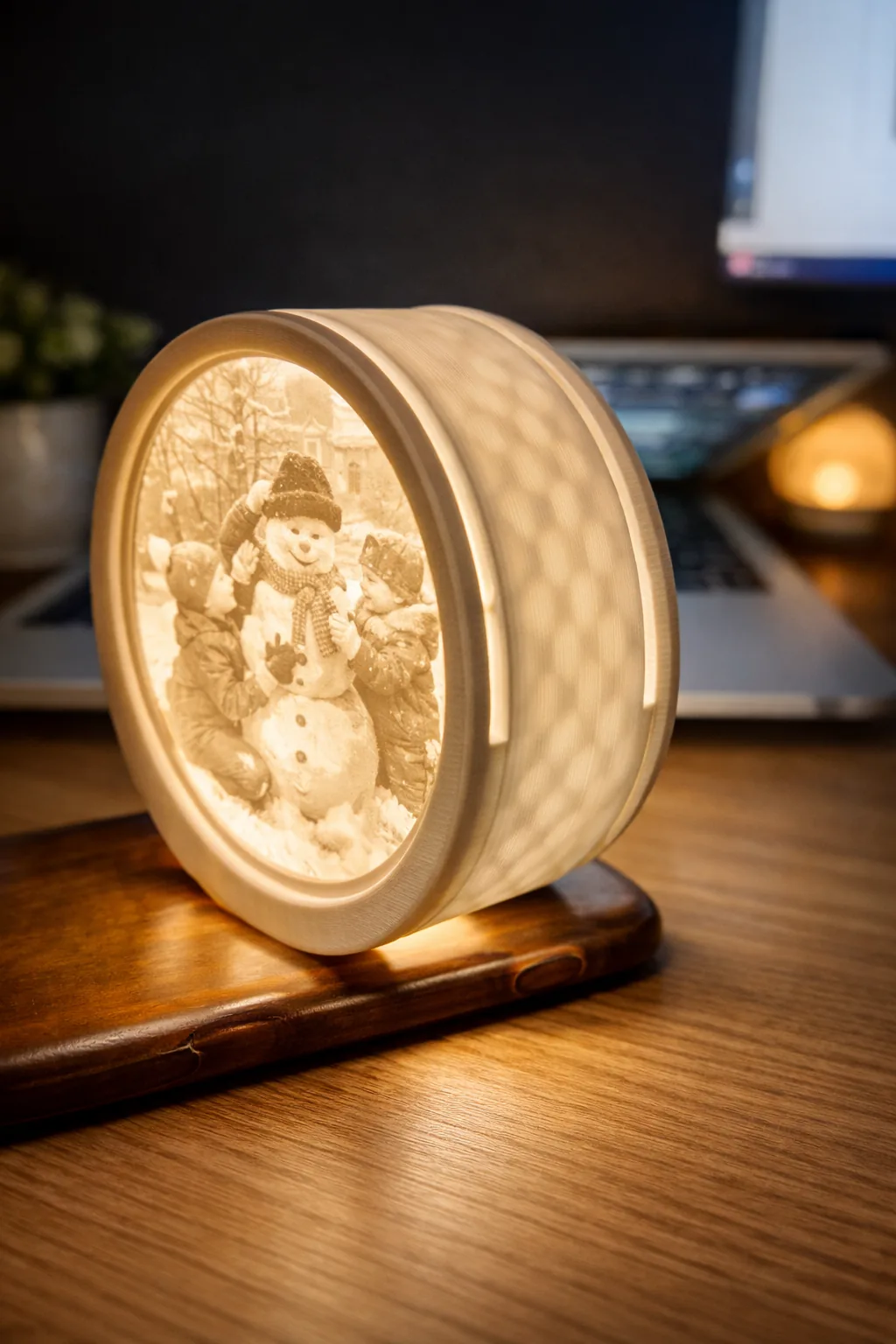 Custom Circular Lithophane Photo Lamp | Personalized Photo Gift India additional product image 2