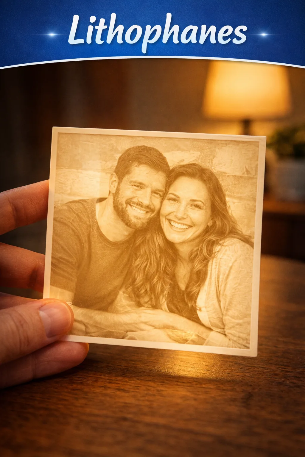 Custom Lithophane Photo Gift | Heart, Circle or Square Shape India product image