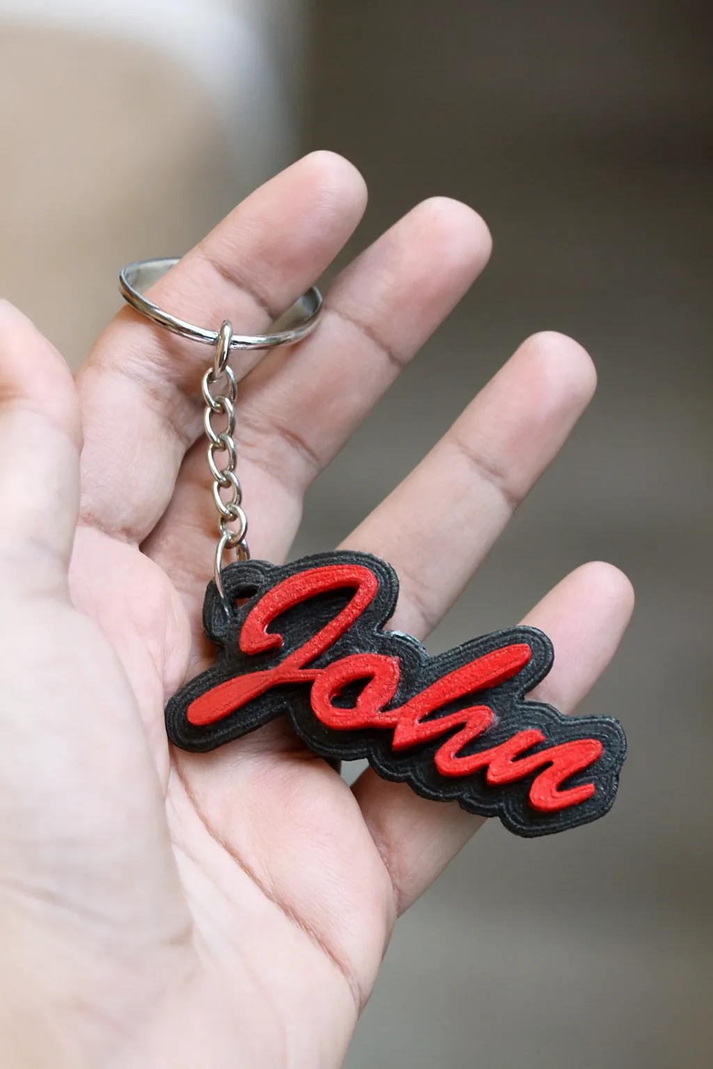 Personalized 3D Printed Name Keychain (Red/Black)- for Car, Bike, Bag, Gifts India - Free Shipping additional product image 4