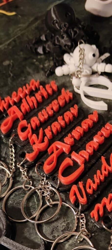 Bulk order of personalised 3D printed name keychains
