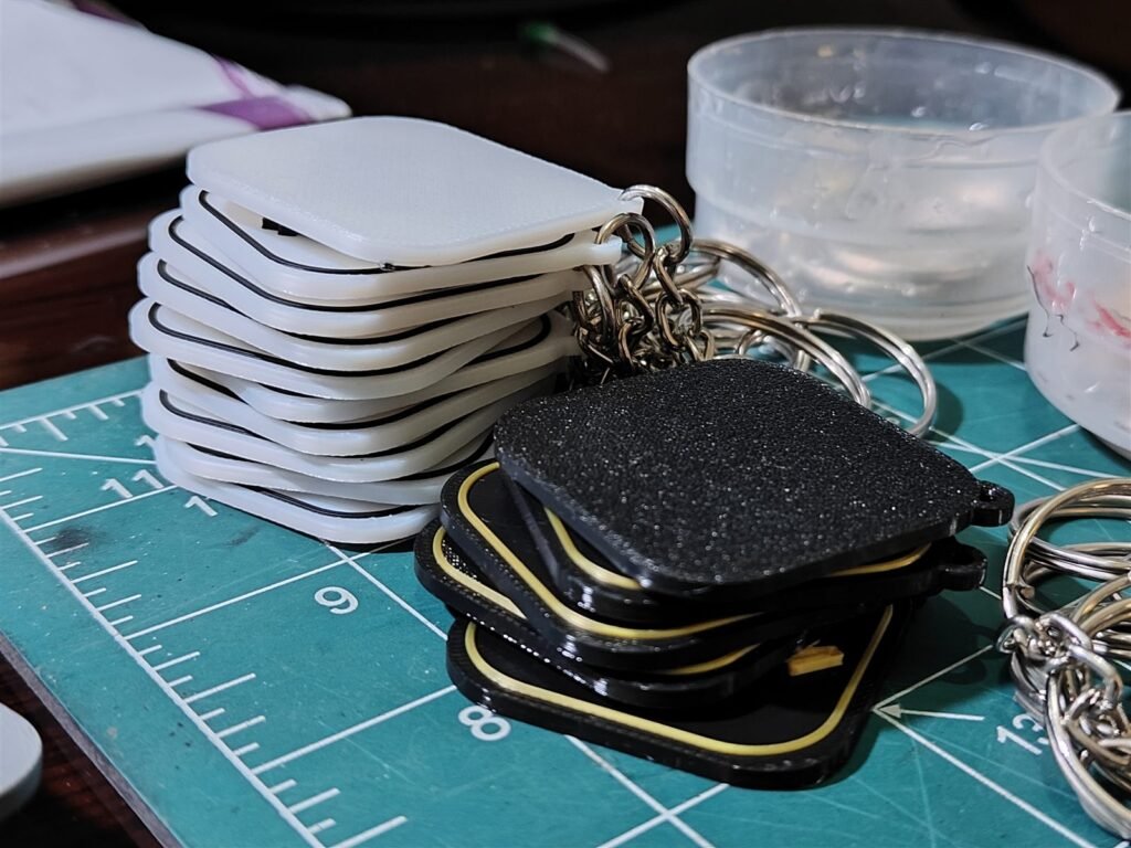 Custom 3D printed hotel room keychains
